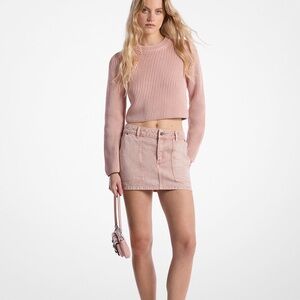Pink Denim Mini Skirt